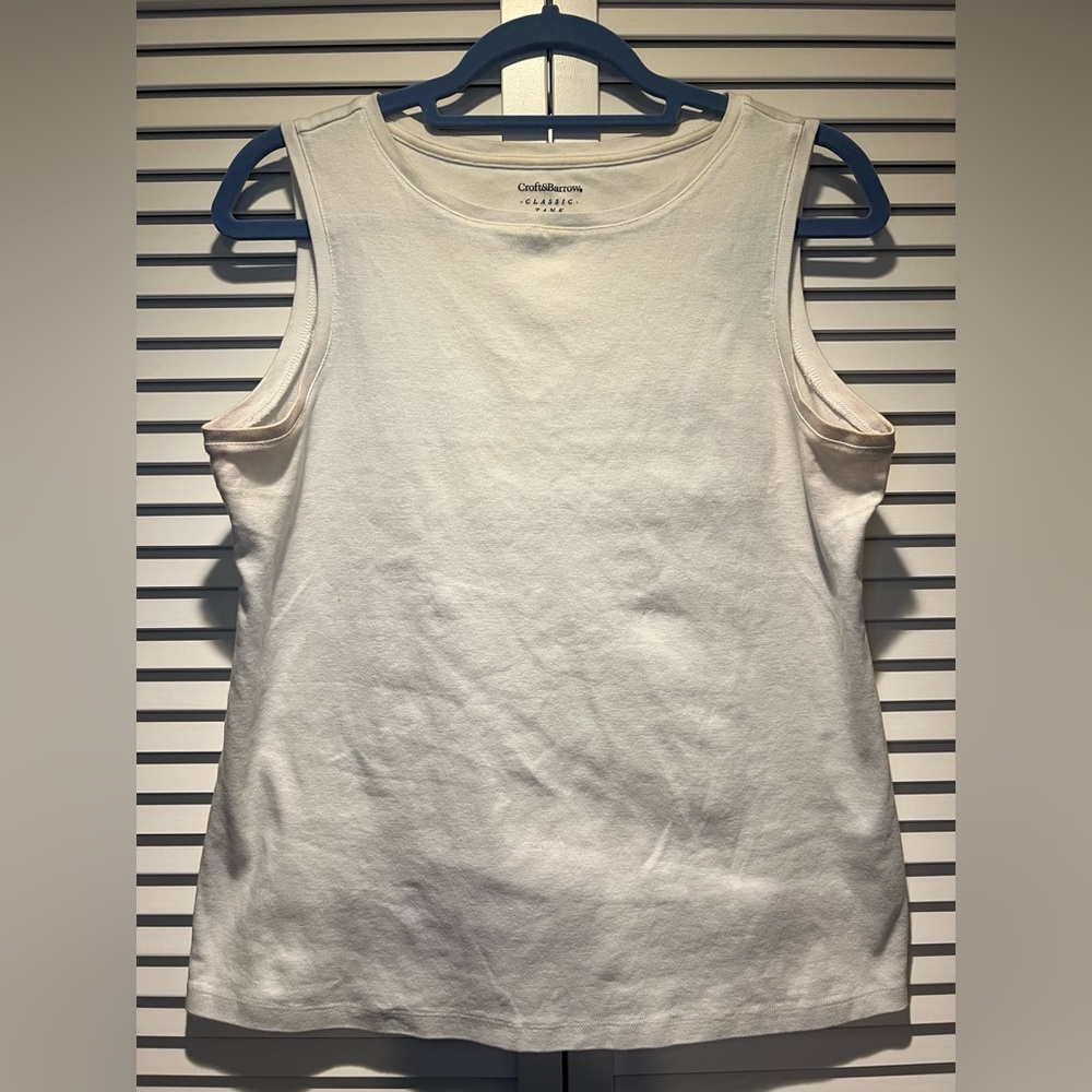 CROFT&BARROW Basic Tank, White, M